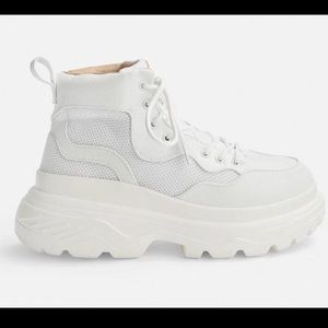 White platform sneakers